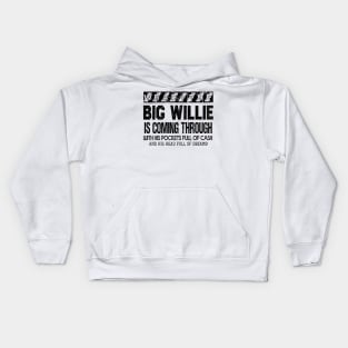 Big Willie black Kids Hoodie